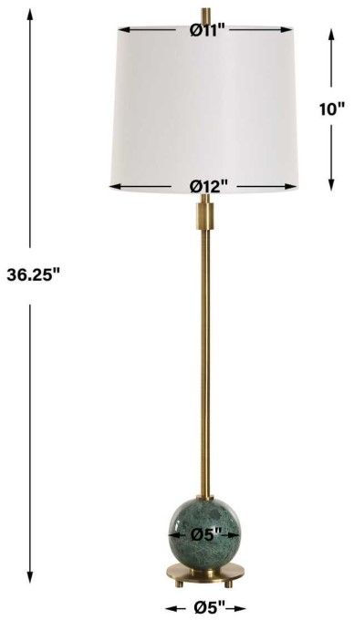 Uttermost® Bledel Brushed Brass/Dark Green Buffet Lamp-2