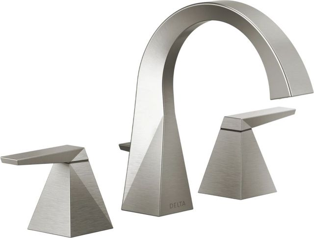 Delta Trillian™ Lumicoat® Stainless 7" 2-Handle Widespread Bathroom Faucet with Drain-0