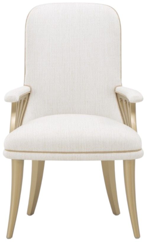 Michael Amini® La Terrazza Creamy Pearl Dining Arm Chair-1