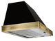 FORNO® Vittorio 48" Black Wall Mounted Range Hood with Antique Brass Trim-3