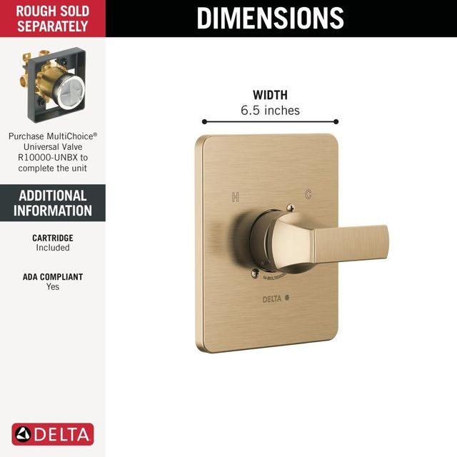 Delta Velum™ Monitor® 14 Series Champagne Bronze Valve Only Trim-2