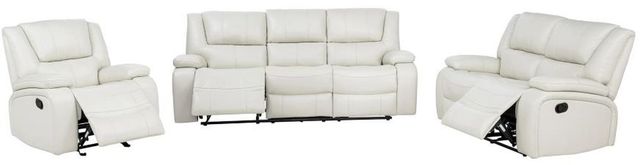 Coaster® Camila 3-Piece White Manual Reclining Sofa Set-1