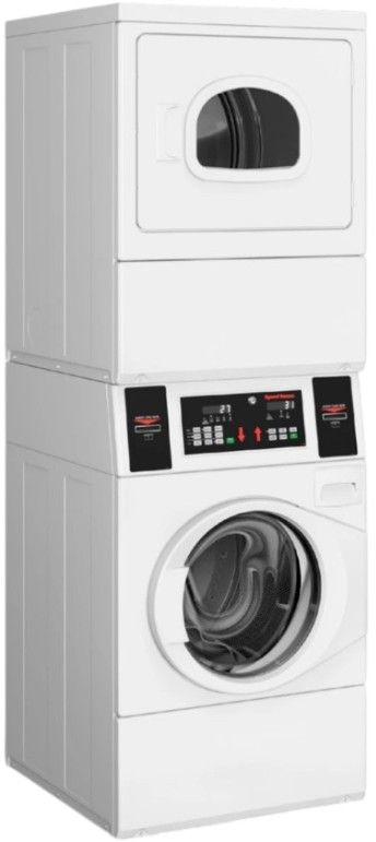 Speed Queen® Commercial 3.4 Cu. Ft. Washer, 7.0 Cu. Ft. Dryer White Stack Laundry-0