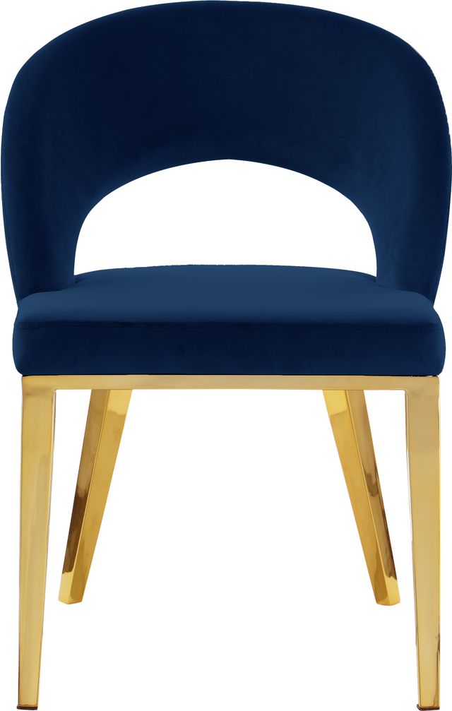Meridian Furniture Roberto Navy/Gold Velvet Dining Chair-1