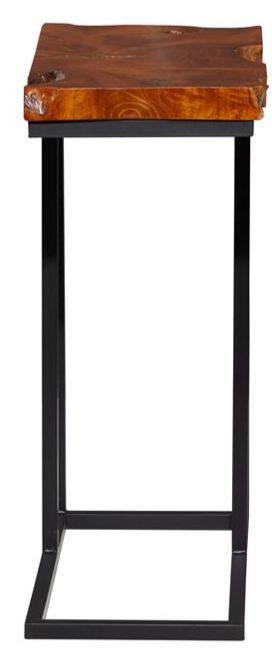 Deco Marche Brown Accent Table with Black Base-1