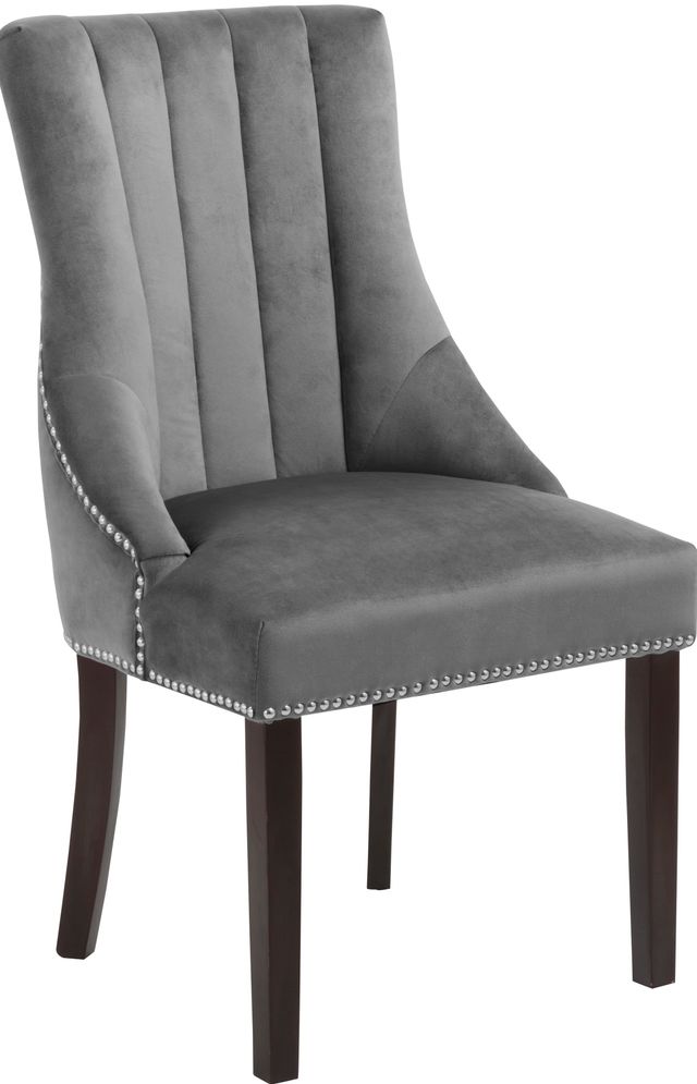 Meridian Furniture Oxford Gray Velvet Dining Chair-0