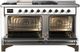 Ilve® Majestic III 60" Custom Pro Style Dual Fuel Liquid Propane 7 Burner Range with Solid Door and Burnished Trim-1