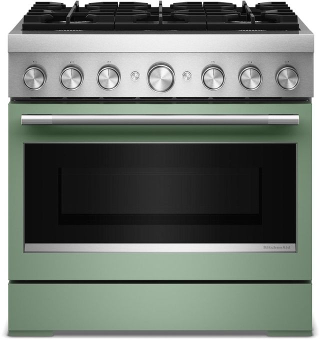KitchenAid® 36" Cardamom 6 Burner Pro Style Dual Fuel Range with No Preheat Air Fry Mode -0