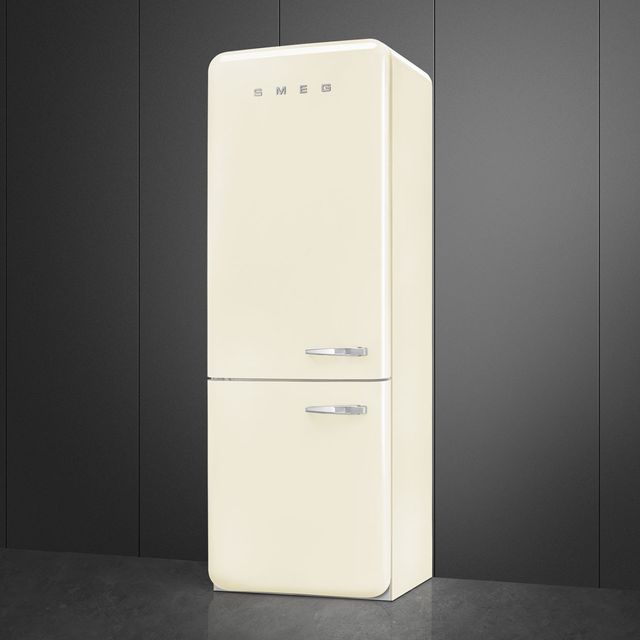 Smeg Retro Style 28 in. 18.0 Cu. Ft. Cream Bottom Freezer Refrigerator-2