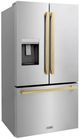 ZLINE Autograph Edition 36" 28.9 Cu. Ft. Stainless Steel Freestanding French Door Refrigerator with Dual Ice Maker and Champagne Bronze Modern Handle-4