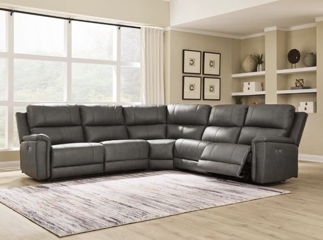 Signature Design by Ashley® Bleckley 5-Piece Anchor L-Shape Power Reclining Sectional with Adjustable Headrest-1