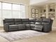 Signature Design by Ashley® Bleckley 5-Piece Anchor L-Shape Power Reclining Sectional with Adjustable Headrest-1