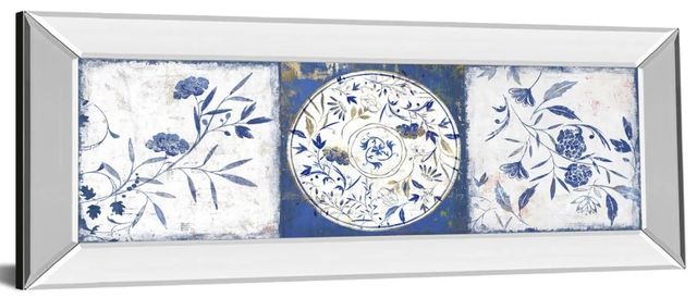 Classy Art Indgio Ceramics I by Isabelle Z Mirror Framed Wall Art-0