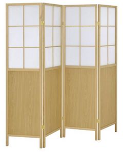 Coaster® Edwards Natural 4-Panel Room Divider Folding Shoji Screen