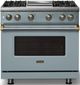 Viking® 5 Series 36" Novembery Sky Pro Style Gas (NG) Range with Brushed Brass Trim-4