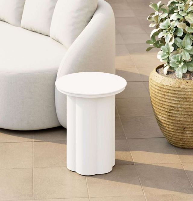 Zuo® Modern Kogur White Aluminum Outdoor Side Table-4