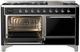 Ilve® Majestic III 60" Glossy Black Pro Style Dual Fuel Liquid Propane Range with Solid Door and Chrome Trim-2
