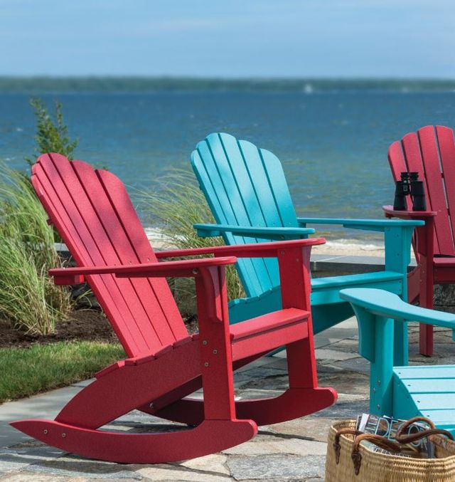 Seaside Casual Coastline Harbor View Adirondack Rocker-1