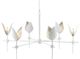 Currey & Company Peace Lily Gesso White/Silver Leaf Chandelier-0