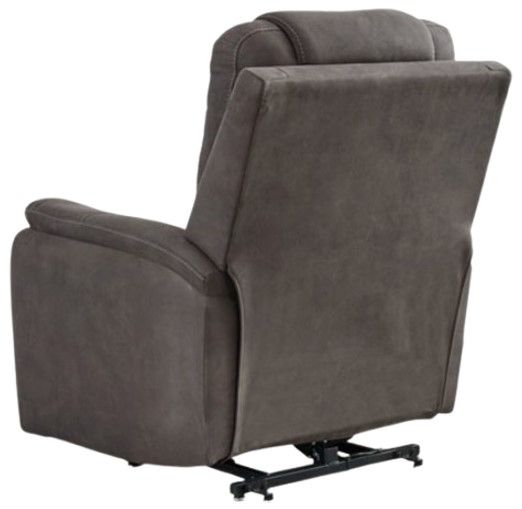 Signature Design by Ashley® Snowfield Gunmetal Power Lift Recliner-3
