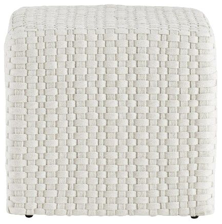 Bernhardt Boca Bernhardt Exteriors White Fabric Outdoor Ottoman-1