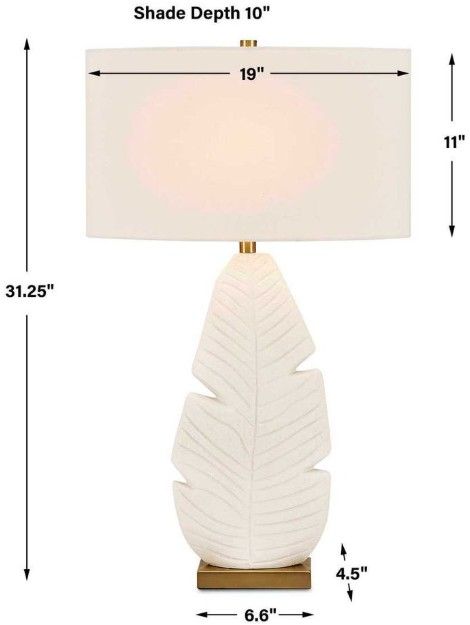 Uttermost® Palm Leaf White Table Lamp-3