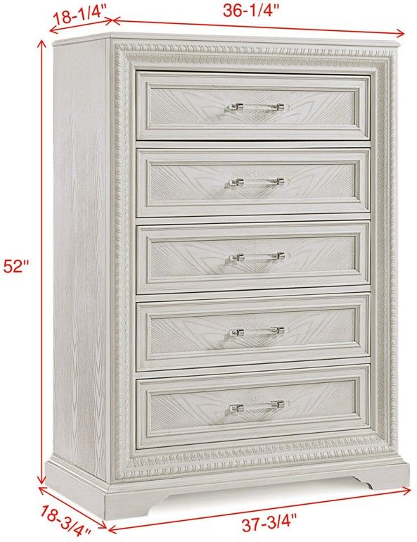 Crown Mark Alexandria Antique White Chest-2