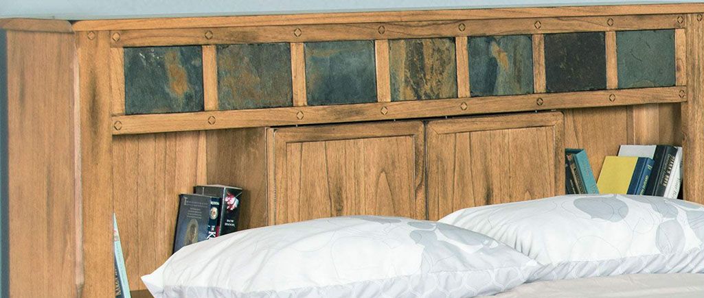 Sunny Designs Sedona Queen Bookcase Storage Headboard