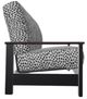 Telescope Casual Leeward Agra Classic/Black Fabric/Polymer Outdoor Cushion Three-Seat Sofa with Chestnut Rustic Polymer Arms-2