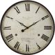Monarch Specialties Inc. Antique Brown 20" Round Wall Clock with Roman Numerals on Distressed Beige-0