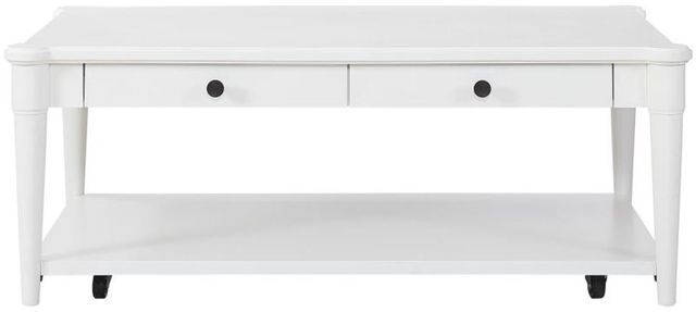 Bernards Citrus Heights White Cocktail Table with Caster-2