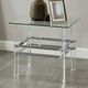 Furniture of America® Trofa Glass Top End Table with Chrome Base -2