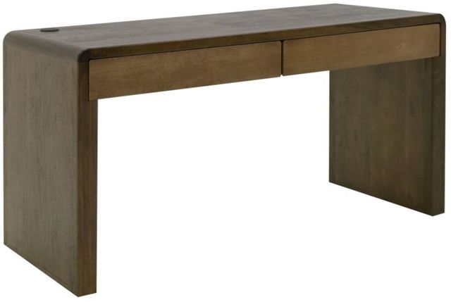 International Furniture Direct Tamesis Chocolate Brown/Light Brown Desk-0