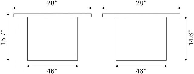 Zuo® Modern Irham Gray/White Coffee Table -2
