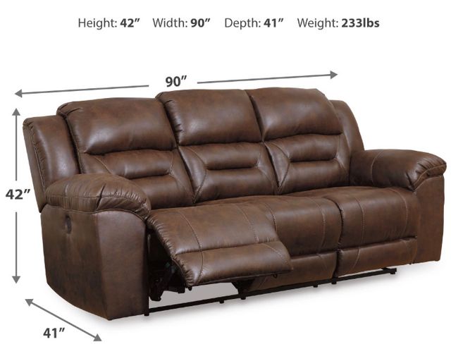 Signature Design by Ashley® Stoneland Chocolate Manual Reclining Sofa-3