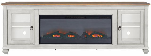 Legends Home Americana Brown/White 86" Fireplace Console-2