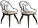 A & B Home 2-Piece Black/Brown Fabric/Metal Outdoor Dining Chair Set-0
