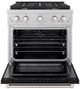 ZLINE Paramount 30" Satin Stainless Steel Pro Style Dual Fuel Range with Black Matte Door-1