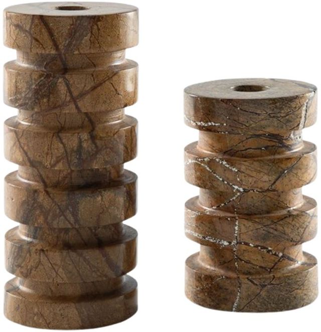 Signature Design by Ashley® Emsleyfield 2-Piece Tan Candle Holder Set-0
