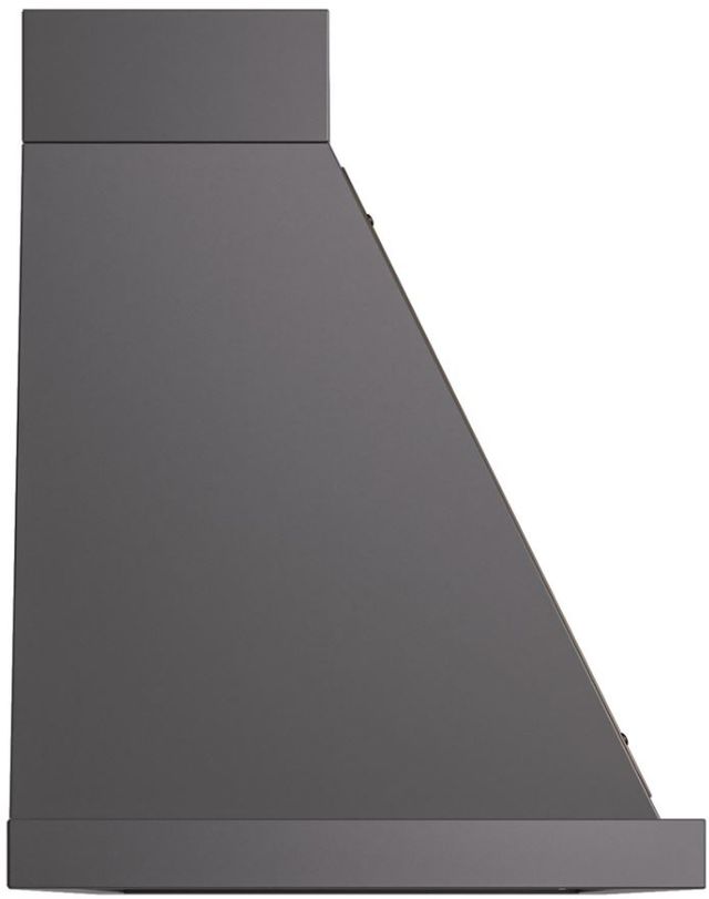 Ilve® Nostalgie II Noblesse 60" Graphite Matte Wall Mounted Range Hood with Burnished Trim-2