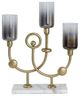 A & B Home Percy Black/Gold/White Glass and Aluminum Candle Holder-1