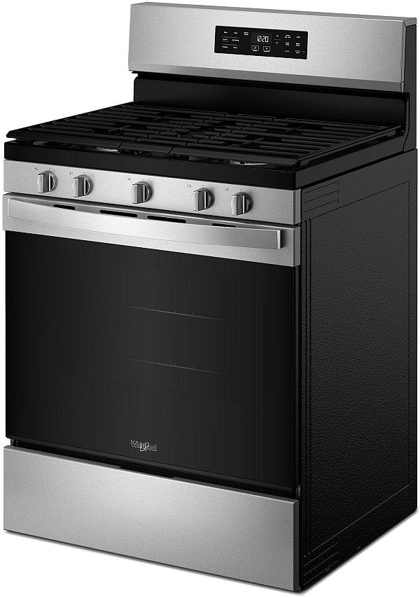 Whirlpool® 30" FingerPrint Resistant Stainless Steel Freestanding Gas Range with Air Cooking Technology-3