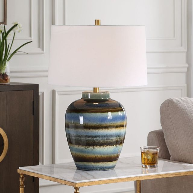 Uttermost® Judarn Blue/Rust Brown Table Lamp-2
