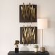 Uttermost® Crosshatch 2-Piece Gold Wall Decor Set-1