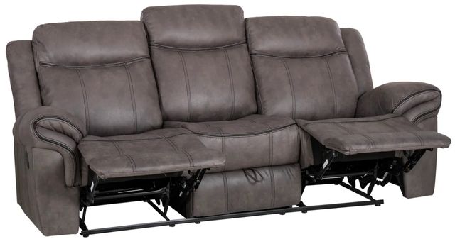 Powell® Galloway Stone Gray Manual Reclining Sofa-1