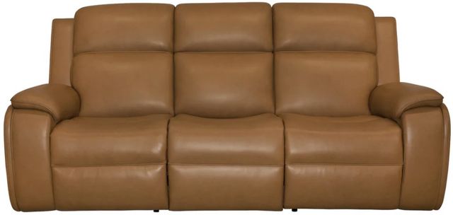 Flexsteel® Ziggy Camel Leather Power Reclining Sofa with Power Headrest and Lumbar-3