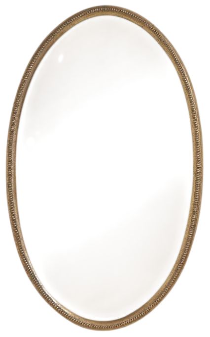 Uttermost® Ellis Antique Brass Beaded Oval Mirror-0