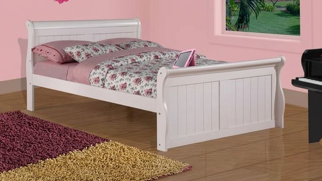 Donco Kids White Youth Full Sleigh Bed-1