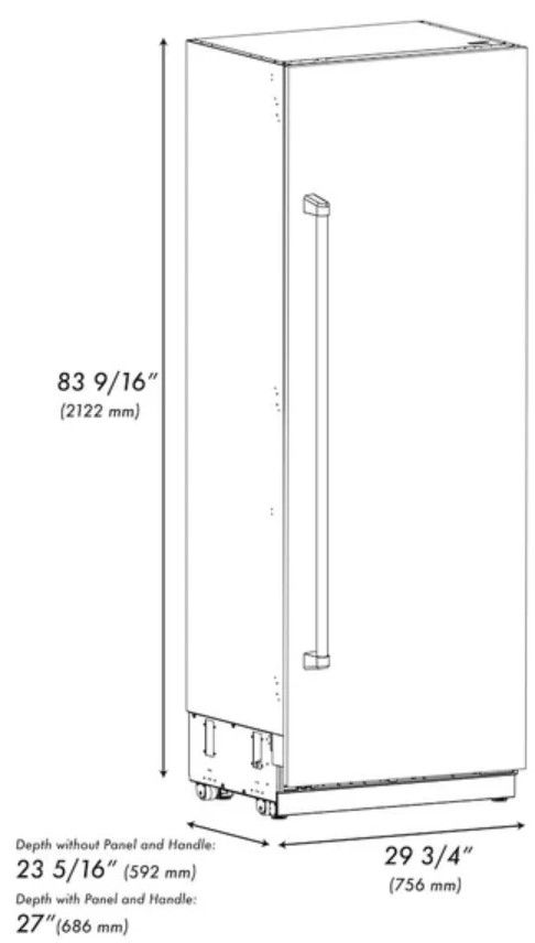 ZLINE Autograph Edition 30" 16.7 Cu. Ft. Column Refrigerator in White Matte with Graphite Gray Interior and Matte Black Accents-2
