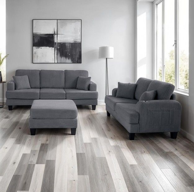 Furniture of America® Moretaine Dark Gray Loveseat-2